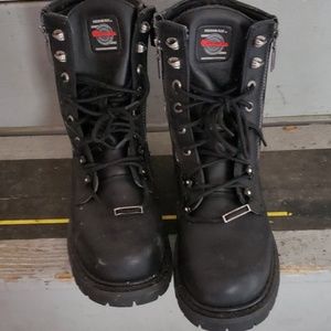 Tough black harley look alike boots